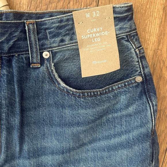 New with tags! Madewell Women’s Curvy Superwide Wide Jeans size 32 - Picture 4 of 9